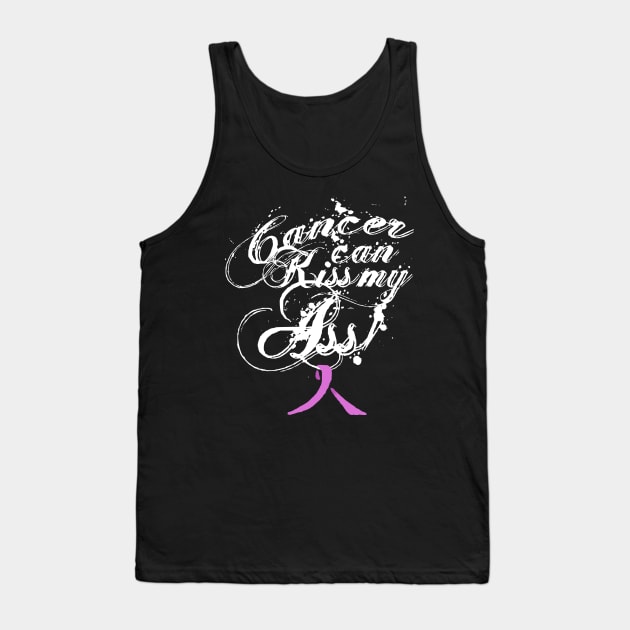 Cancer Can Kiss My Ass! Testicular Cancer (Orchid Ribbon) Tank Top by Adam Ahl